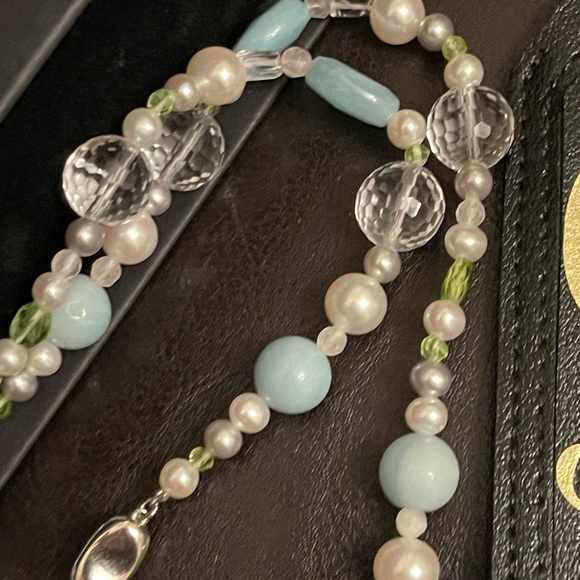 👛 Akoya Cultured Pearl & various stones 33” Necklace - Picture 12 of 16